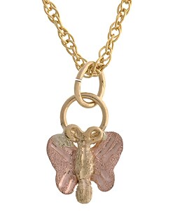 Black Hills Gold Butterfly Pendant Necklace