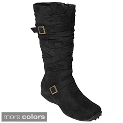 Glaze by Adi Microsuede Flat Mid-Calf Boots