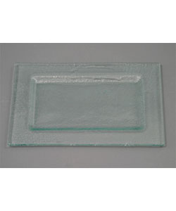 Fusion Rectangle Frosted Plate (Case of 6)