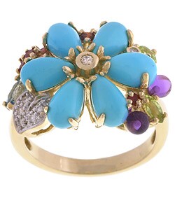 Encore by Le Vian 14k Gold Turquoise and Gemstone Ring
