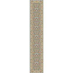 Lyndhurst Collection Floral Motif Greyish Blue/ Ivory Runner (2'3 x 14')