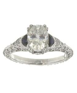 Tacori Platinum 1/3ct TDW Diamond Sapphire Ring