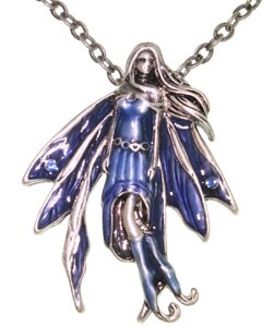 Pewter 'Sapphire' Artist Fairy Necklace
