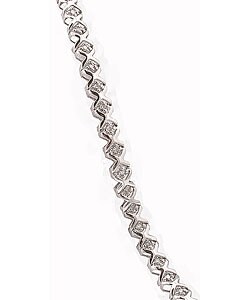 10k White Gold 1/2ct TDW Diamond XO Bracelet