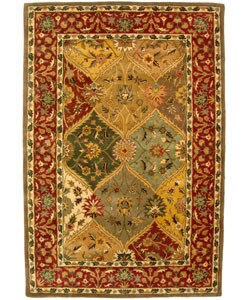 Handmade Heritage Kerman Burgundy Wool Rug (4' x 6')