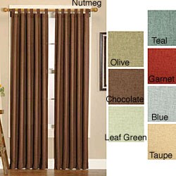 Hopsack Tab Top Window Curtain Panel Pair