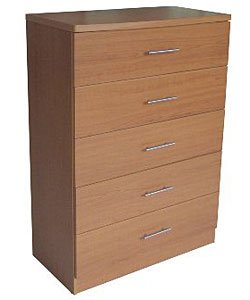 Cherry Finish 5-drawer Dresser