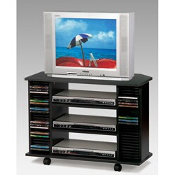 Black TV Cart with Casters