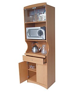 Cherry Finish Tall Microwave Cabinet