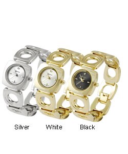 Geneva Square with Circle Cutout Link Watch