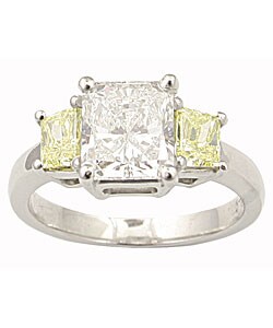 Platinum 2 1/6ct TDW Radiant-cut Diamond Ring