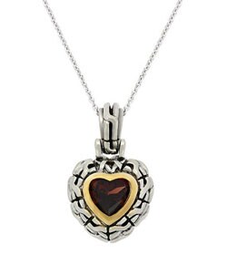 Glitzy Rocks Sterling Silver Garnet Heart Necklace