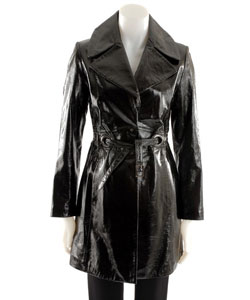 Via Spiga Women's Belted Patent Leather Coat