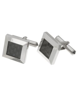 Men's Titanium and Black Ceramic Cufflinks