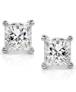 14k White Gold 1 7/8 TDW Certified Diamond Stud Earrings (G, VS1)