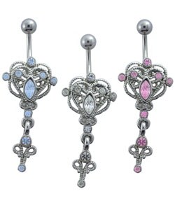 Antique Style Filigree Heart Belly Jewelry