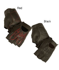 Embroided Flame Fingerless Glove