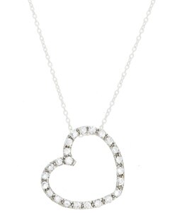 Sterling Silver Cubic Zirconia Heart Necklace