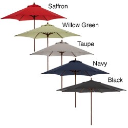 Outdoor 9-foot Umbrella with Wood Pole
