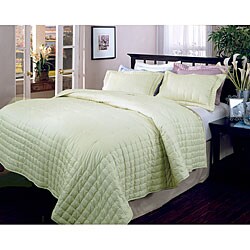 Shangri-la Sage Embroidered Comforter and Sham Set