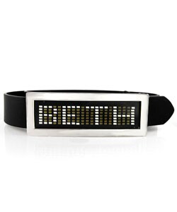 Silver Unisex Belt Buckle with White LED Display
