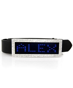 Faux Stone Unisex Belt Buckle with Blue LED Display