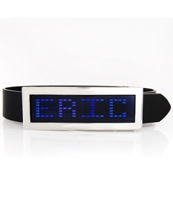 Silver Unisex Belt Buckle with Blue LED Display