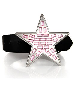 Silver Star Pink Ice Unisex Belt Buckle