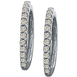 14k White Gold 1/4ct TDW Diamond Hoop Earrings ( J-K, I2 )