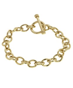 14k Gold over Silver 7.5-inch Charm Bracelet