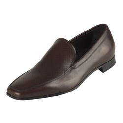 Prada Brown Leather Pin-hole Loafers