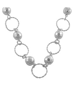Sterling Silver Sparkling Balls Rolo Necklace