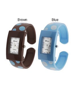 Geneva Platinum Women's Polka Dot Cuff Watch