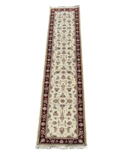 Sino Tabriz Hand-knotted Ivory Wool Rug (2'6 x 12')