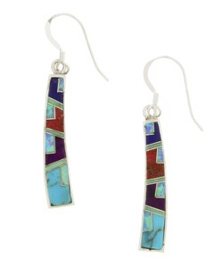 Sterling Silver Multi-gemstone Dangle Earrings