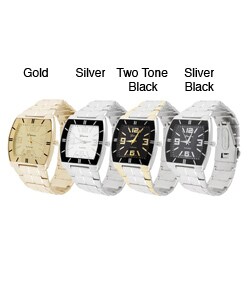 Geneva Platinum Men's Metal Link Watch