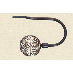Bead Scroll Curtain Holdback Pair