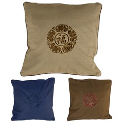 Good Fortune Lotus Floral Cotton Pillow Cover