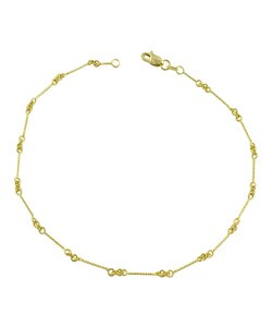14k Yellow Gold Twisted Knot Anklet