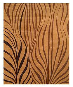 Hand-tufted Wool Beige Tanjir Rug (7'9 x 9'9)