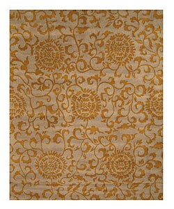 Hand-tufted Casablanca Gold Wool Rug (7'9 x 9'9)