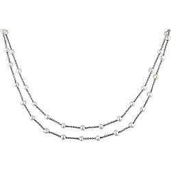 Sterling Silver Two-strand FW Pearl Necklace (4-5mm)