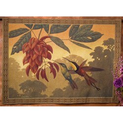 Hummingbird Flower Kisses Wall Art Tapestry