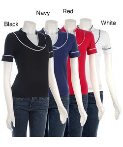 Verdina Women's Cotton Modal Rick Rack Trim Polo