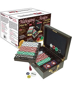 500 Clay Composite Poker chips in Mahogany Case