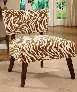 Occasional Chair Brown Zebra Print