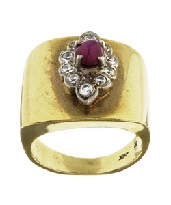 14k Yellow Gold Ruby 2/5ct TDW Diamond Estate Ring