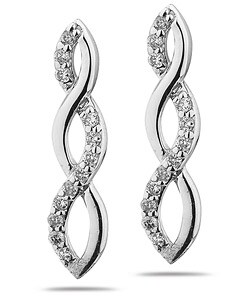 14k Gold 1/5ct TDW Diamond Swirl Earrings (I-J, I1-2)