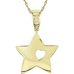 10k Yellow Gold Diamond Accent Star Necklace