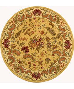 Handmade Paradise Ivory Wool Rug (4' Round)